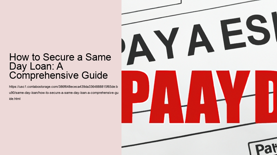 How to Secure a Same Day Loan: A Comprehensive Guide
