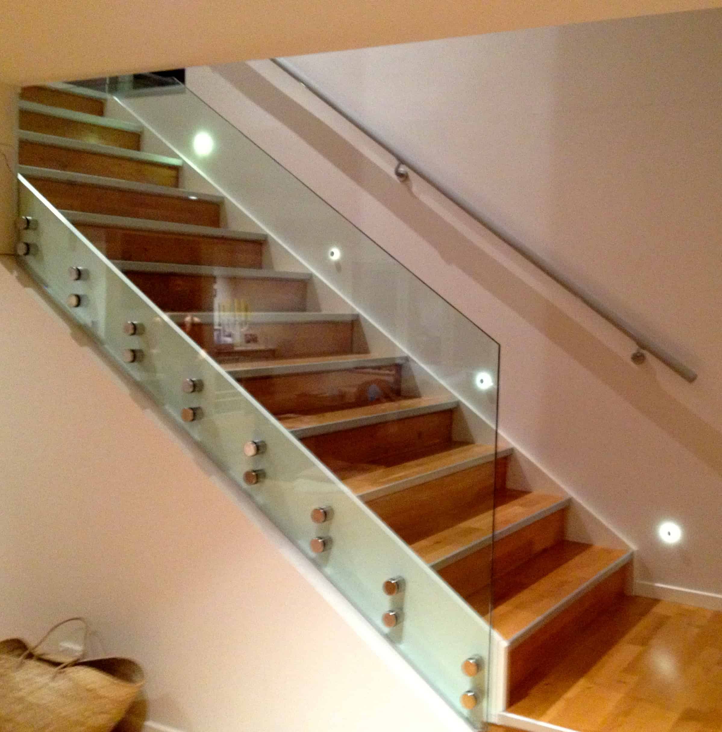Canterbury Balustrade | Frameless Glass | Internal stair | Single side 50mm Standoff Fittings