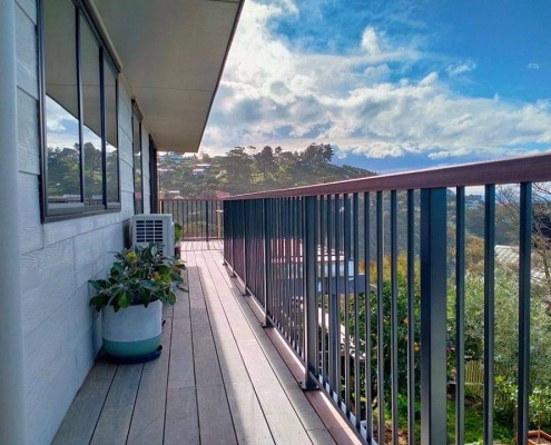 Canterbury Balustrade Aluminium Framed Ascot - Timber Top Rail 1