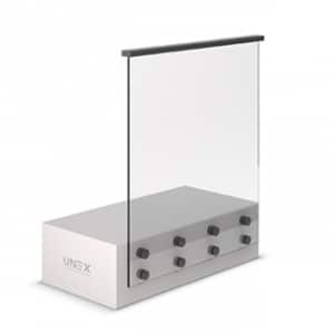 Arena points Top-rail with toughened glass