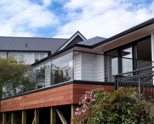 Canterbury Balustrade Frameless Glass Top Fixed Channel Powder Coated Rail 2