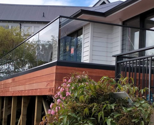 Canterbury Balustrade Frameless Glass Top Fixed Channel Powder Coated Rail 4