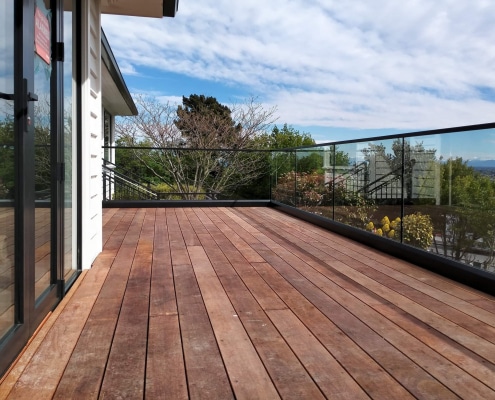 Canterbury Balustrade Frameless Glass Top Fixed Channel Powder Coated Rail 8