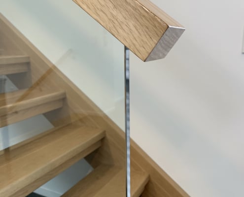 Canterbury Balustrade -Handrails Timber Top fix Glass