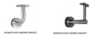 Milano Glaze and Mondena glaze handrail bracket
