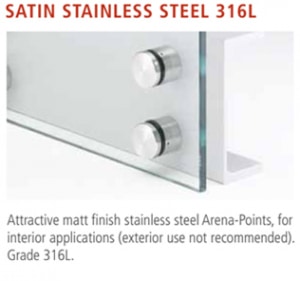 Satin stainless steel 316L mount