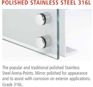 Polished stainless steel 316L mount
